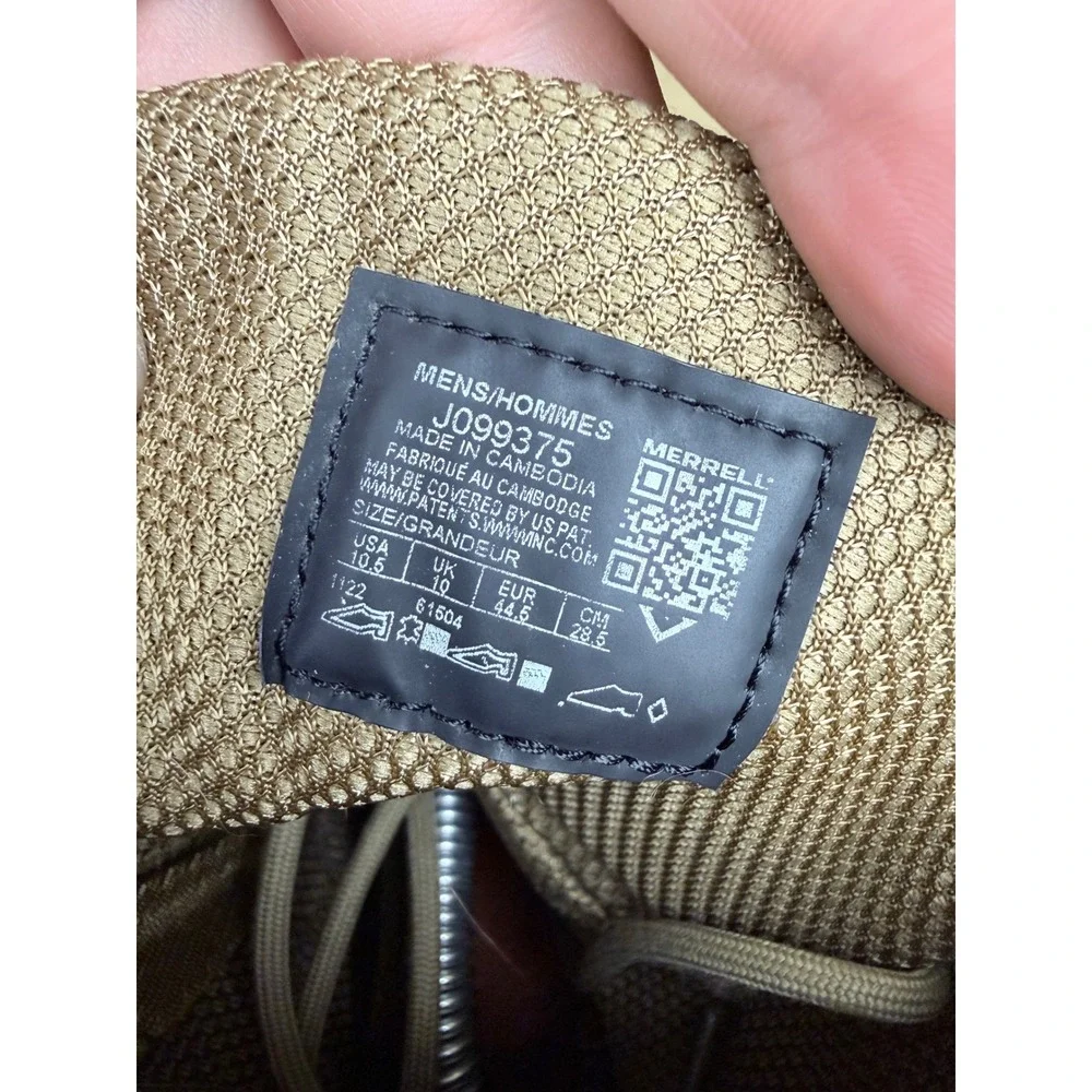 Merrell Moab 2 8 Inch Tactical Waterproof Boots Coyote Tan Mens 10.5 J099375